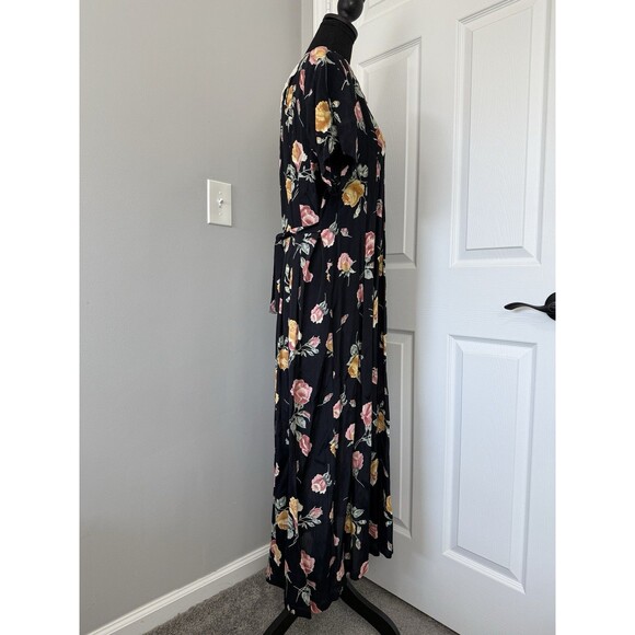 Vtg Floral Tea Dress 12 Battenburg Lace Pearl Collar Cottage Grandma Modest Twee - Picture 6 of 14